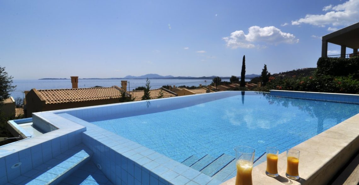 The private pool of villa aeolos