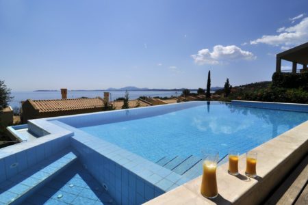 The private pool of villa aeolos