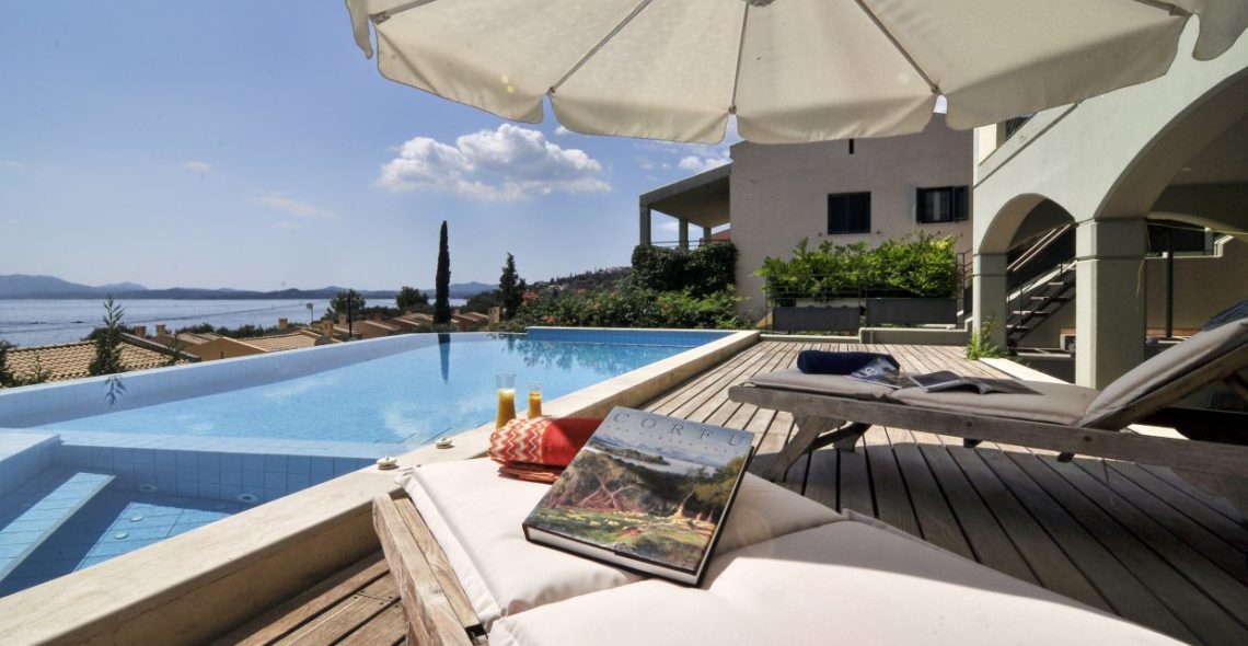 Luxurious villa in Corfu pool view
