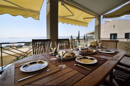 Dining Area in Villa aeolos balcony